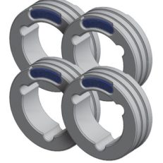 SET OF 4 TWIN DRIVE ROLLS - STEEL ø0.8/1.0 (blue/red)