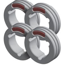 SET OF 4 TWIN DRIVE ROLLS - STEEL ø1.0/1.2 (red/orange)