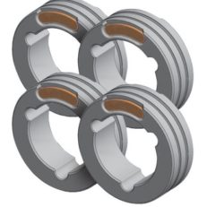 SET OF 4 TWIN DRIVE ROLLS - STEEL CORED WIRE ø1.2/1.6 (orange/yellow)