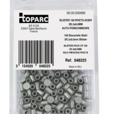 100 SELF PIERCING STEEL RIVETS STEEL Ø5.3x8.0MM - BLISTER PACK