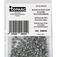 200 SELF PIERCING STEEL RIVETS STEEL Ø3.3x4.0MM - BLISTER PACK