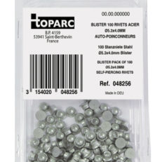 100 SELF PIERCING STEEL RIVETS STEEL Ø5.3x4.0MM - BLISTER PACK