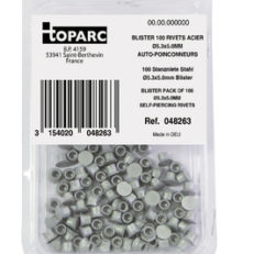 100 SELF PIERCING STEEL RIVETS STEEL Ø5.3x5.0MM - BLISTER PACK