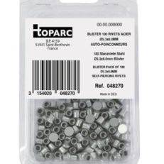 100 SELF PIERCING STEEL RIVETS STEEL Ø5.3x6.0MM - BLISTER PACK