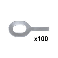 100 x STRAIGHT PULLING RINGS N°2 - AlMg3 1.0mm THICKNESS FOR ARCPULL