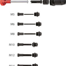 SET OF 6 TIE RODS FOR FITTING THREADED INSERTS M5 - M14