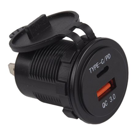 18W DUAL USB TYPE-A AND TYPE-C PORTS POWER SOCKET - 3A, 12/24V | 0-601-20