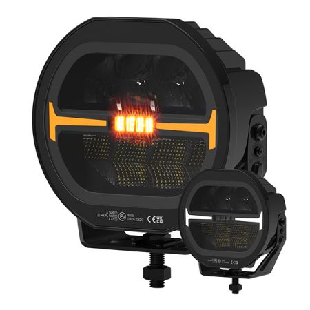 R65 113W 9" LED HIGH BEAM DRIVING WITH POSITION & AMBER WARNING LAMP - 12/24V | 0-537-57